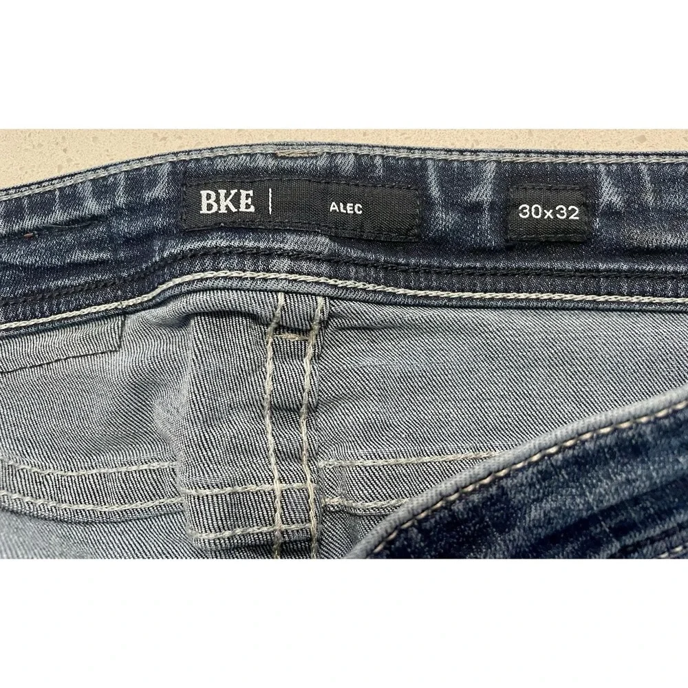 BKE BUCKLE Jean Men 30x32 Blue Wash ALEC Straight Leg Regular Fit Stretch Cowboy